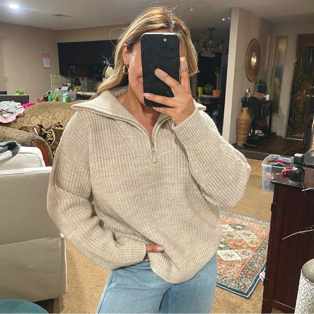 Gerard Darel | Knit Wool Pullover 1/2 Zip Sweater Size: 3